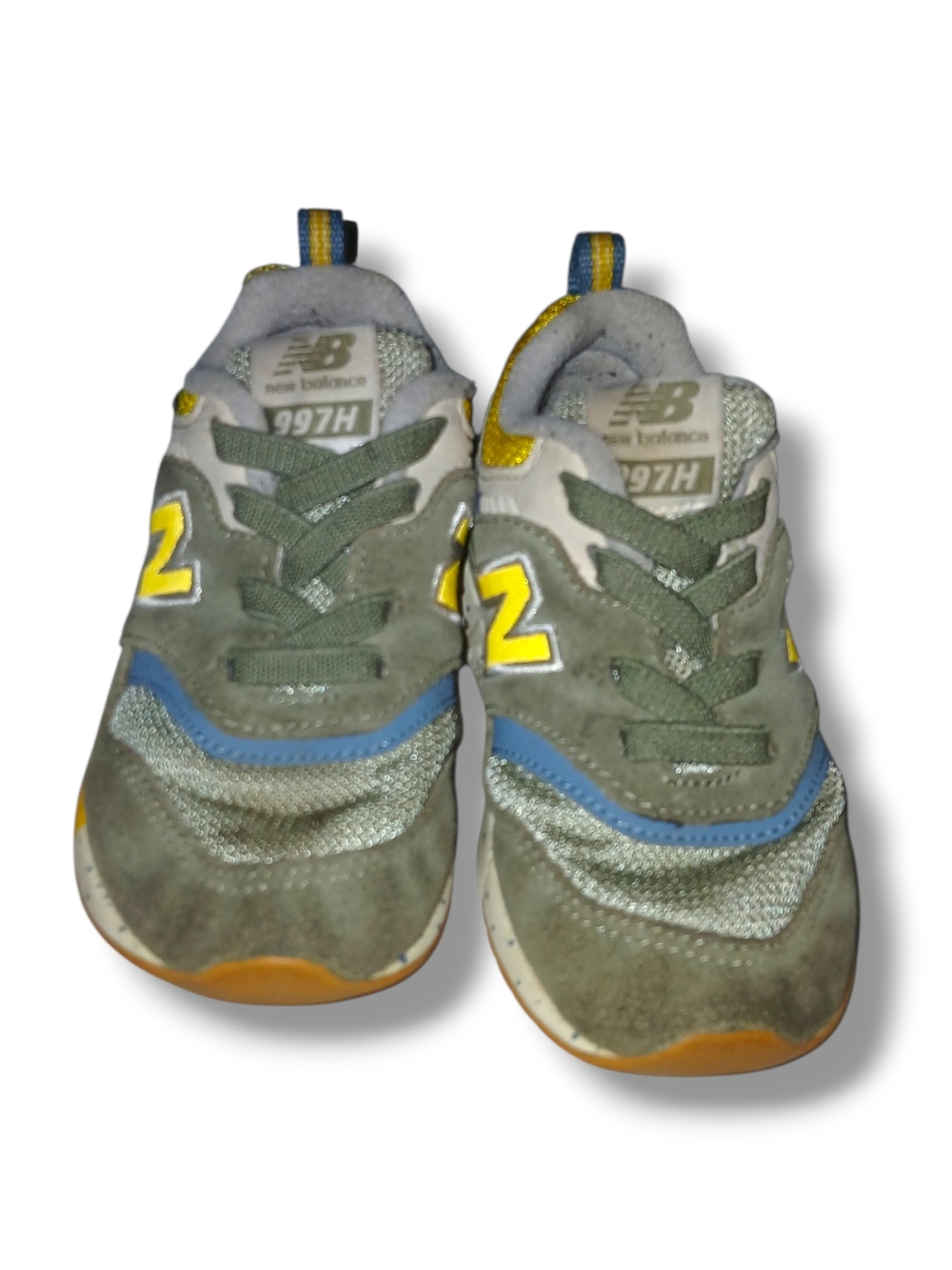 New Balance 997H Toddler Sneakers - Olive Green/Yellow/Blue - Size 8